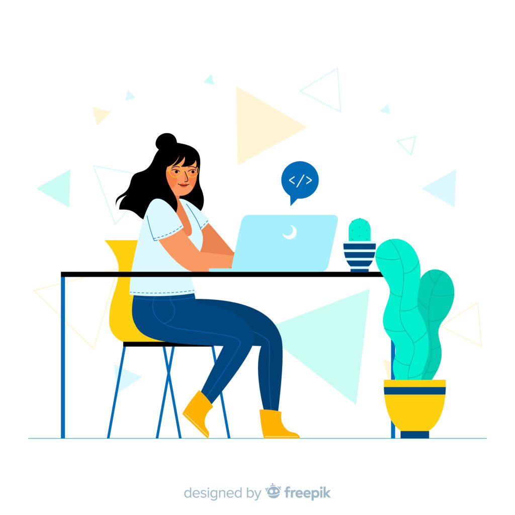 women in Freelance online work